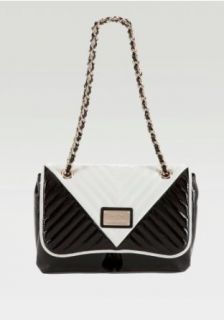 bebe Colorblock Quilted Shoulder Bag Handbags Black/white