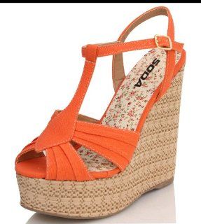 Coral Strappy Raffia Platform Wedge Ohara Shoes