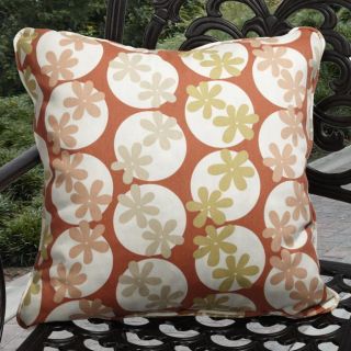 Kate Outdoor Orange Daisy Pillows Made With P. Kaufmann Fabric (Set of