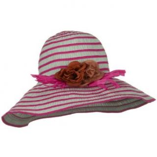 Sewn Braid Flower Hat   Pink W27S65D Clothing