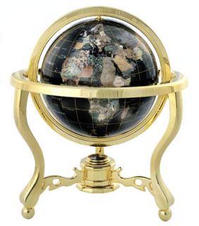 Black Jasper Ocean 13 inch Gemstone Globe