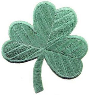 Irish Clover Light Green Embroidered Patch Lucky Shamrock