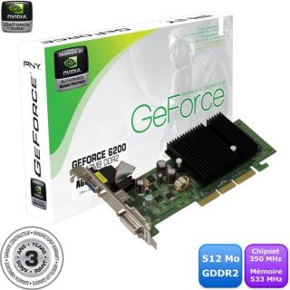 PNY GeForce 6200 512Mo GDDR2 AGP   Carte graphique NVIDIA GeForce 6200
