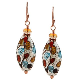 Charming Life Copper Falls Suncrest Art Glass Hook Earrings