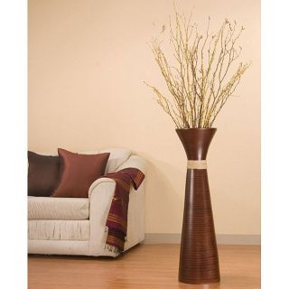 Handcrafted 36 inch Brown Bamboo Plantation Vase with Branches