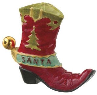 Santa Cowboy Boot Christmas Ornament