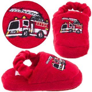 Red Fire Engine Toddler Slippers for Boys S 4 5 Shoes