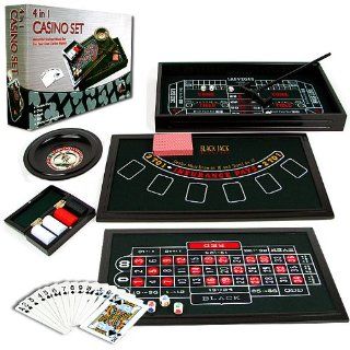 Deluxe 4 in 1 Casino Table Game Set: Sports & Outdoors