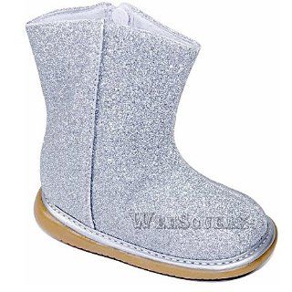 Squeak Toddler Girls Shoes Silver Sparkle Boots 6: Wee Squeak: Shoes