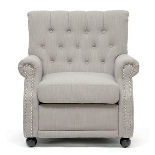 Lombardi Light Grey Linen Modern Club Chair