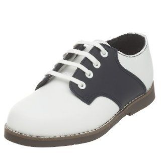 Rite Toddler Classic Saddle Shoe,White/Navy,7 W US Toddler: Shoes
