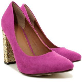 Style Glitter Block Heel Court Shoes Michelle Purple US Sz 10 Shoes