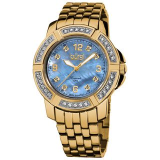 Burgi Womens Stainless Steel Diamond Bracelet Watch