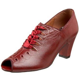 Lectrice 1930S Mid Heel Lace Up Oxford,Antique Red,5.5 M US Shoes