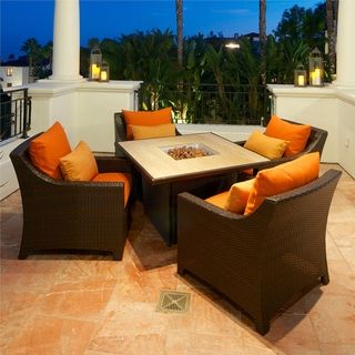 RST Tikka 5 piece Fire Table Seating Set Patio Furniture