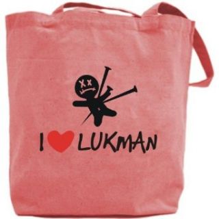 Canvas Tote Bag Pink  I Love Lukman  Name Clothing
