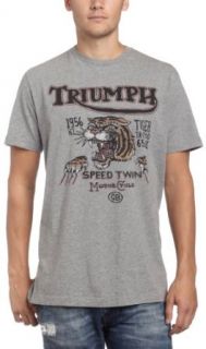 Lucky Brand Mens Triumph Speed Tiger T Shirt, Heather Grey