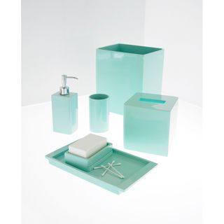 Solid Lacquer Light Blue Bath Accessory Collection