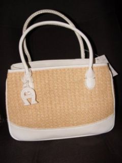 Etienne Aigner Captiva Collection Handbag (White/straw