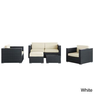 Malibu Collection 5 piece Wicker Outdoor Sectional Set