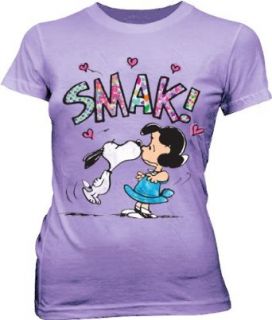 Peanuts Smak Snoopy Kisses Lucy Juniors Iris Purple T