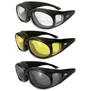 Three (3) Pairs Motorcycle Safety Sunglasses Fits Over Rx