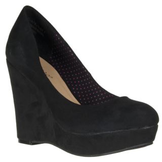Riverberry Womens Confetti Black Microsuede Wedges