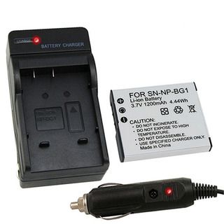 Camera Battery and Charger for Sony Cybershot BG1 DSC W120