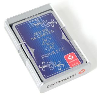 54 cartes + boîtier en plastique argenté   Jeux de Poker   2 joueurs