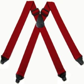 Red Airport Friendly Strong Mens Suspenders   Made in the