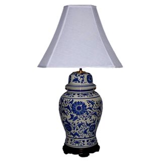 Blue and White Canton Ginger Jar One Light Table Lamp