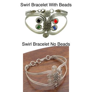 Silverplated Wire Woven Swirl Bracelet (Kenya)