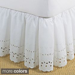 Fresh Ideas Lauren Heirloom Ruffled Eyelet White 14 inch Bedskirt