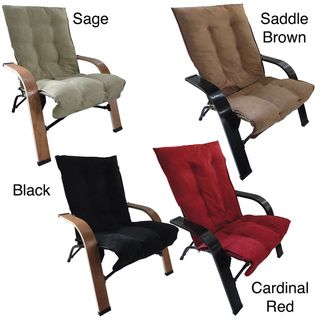 Indoor/ Outdoor Folding Chair with Wooden Arms and Microsuede Cover