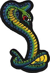 Cobra Snake Green Blue Yellow Striking Embroidered iron on