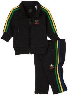 Adidas Firebird Tracksuit Grun, Black, 9 Months Clothing