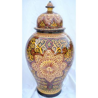 La Mamounia 21 inch Engraved Ceramic Vase (Morocco)