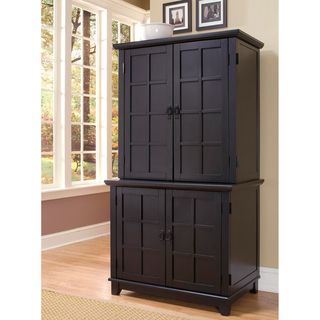 Home Styles Black Arts and Crafts Compact Desk and Hutch