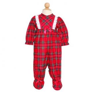 Laura Dare Red Plaid Footed Christmas Pajamas Baby Girl