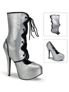 Bordello Silver Glitter High Heel Pump   9 Shoes