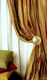 Taffeta Silk Striped Curtain Panel (50 x 108)