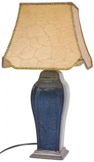 22.5 inch Blue Square Vase Lamp (China)