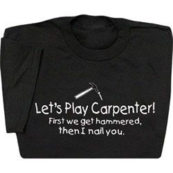 Lets Play Carpenter Hammer and Nail Black T Shirt