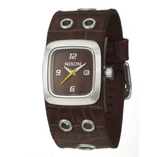 Nixon Womens The Mini GTO Stainless Steel and Leather Quartz Watch
