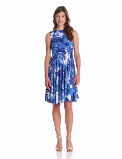 Isaac Mizrahi New York Womens Printed Fit And Flare Dress
