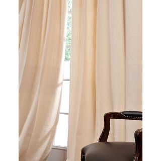 Casual Cream Cotton Linen 108 inch Curtain Panel