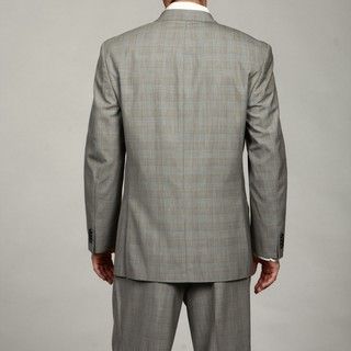 Sean John Mens Black/White 3 button Suit
