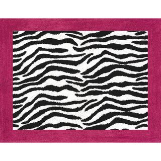 Sweet JoJo Designs Funky Zebra Pink Border Rug