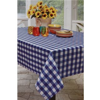 Blue and White Checkered Tablecloth