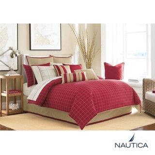 Nautica Brayton Point Red King 8 piece Bed in a Bag with Sheet Set